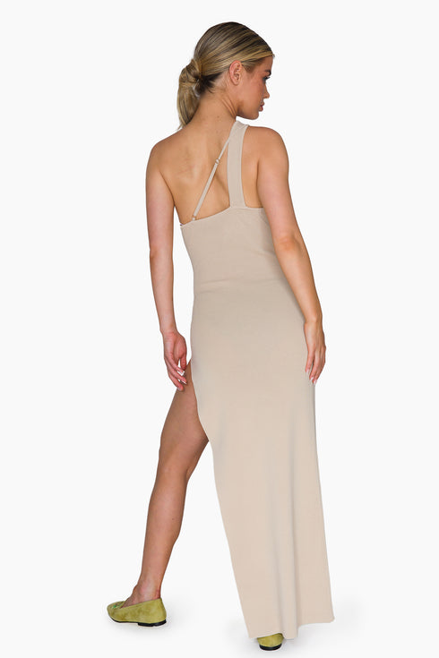 SHIVAN Cross Neck Side Slit Maxi Dress
