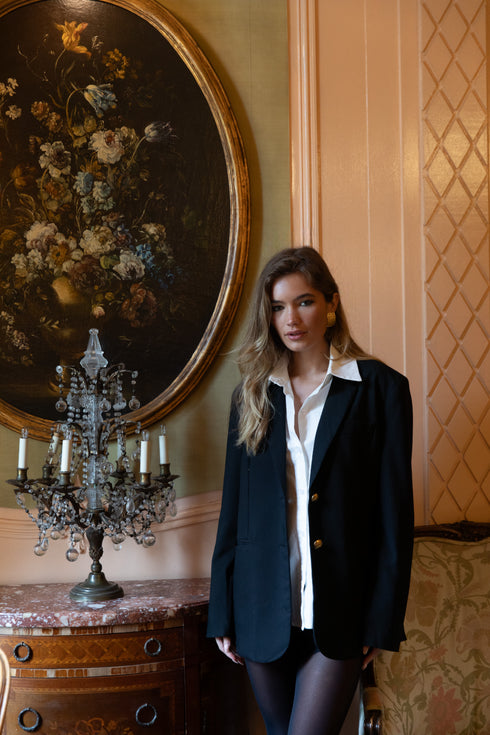 Personalized Essential Gold Button Blazer