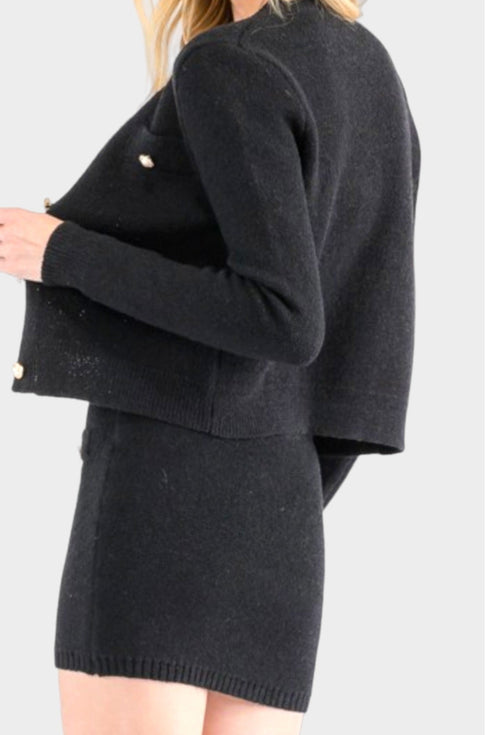 Andrea Pearl Button Knit Jacket