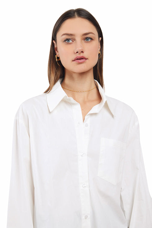 ESSENTIAL White Boyfriend Shirt