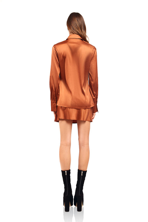 SUNSET Satin Chemise and Skirt Set